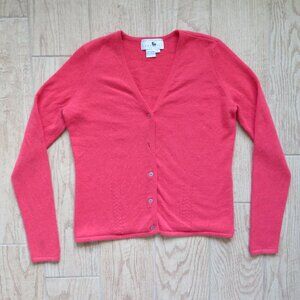 Saks Fifth Avenue 100% Cashmere Collection Vintage Cardigan Sweater Red Size S